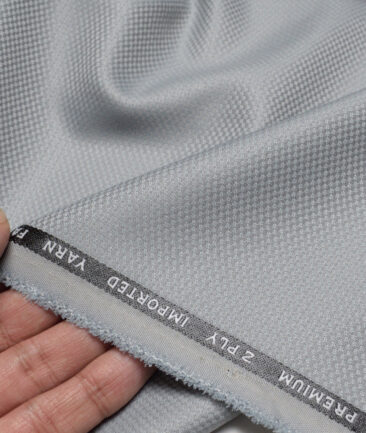 Canetti Italy  Structured Terry Rayon Unstitched Suiting Fabric (Silver Grey)