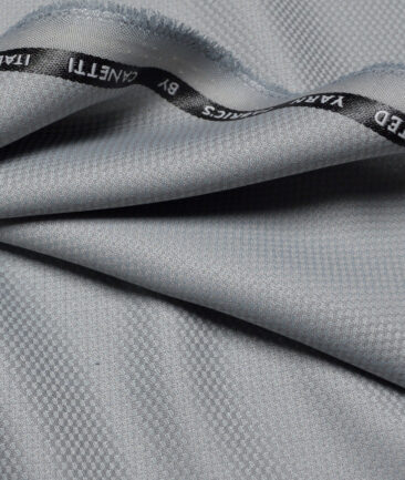 Canetti Italy  Structured Terry Rayon Unstitched Suiting Fabric (Silver Grey)