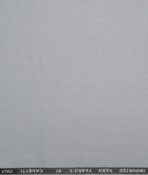 Canetti Italy  Structured Terry Rayon Unstitched Suiting Fabric (Silver Grey)