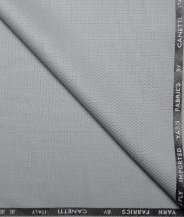 Canetti Italy  Structured Terry Rayon Unstitched Suiting Fabric (Silver Grey)