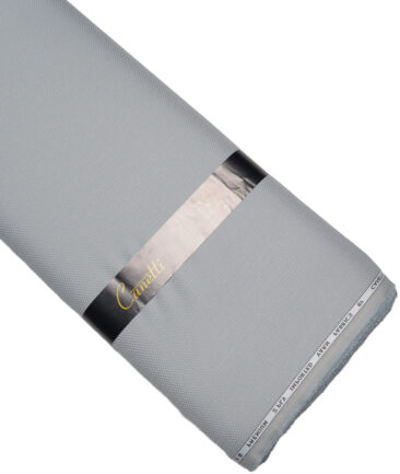 Canetti Italy  Structured Terry Rayon Unstitched Suiting Fabric (Silver Grey)