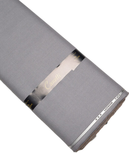 Canetti Italy  Striped Terry Rayon Unstitched Suiting Fabric (Worsted Grey)