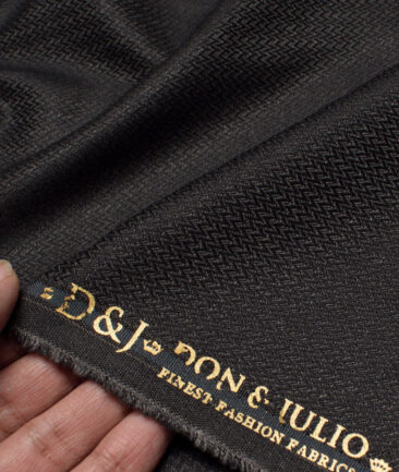 Don & Julio  Structured Terry Rayon Unstitched Suiting Fabric (Blackish Grey)