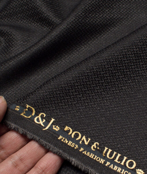 Don & Julio  Structured Terry Rayon Unstitched Suiting Fabric (Blackish Grey)