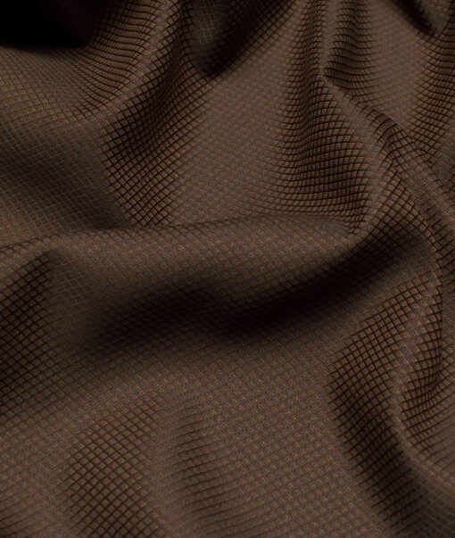 Don & Julio  Structured Terry Rayon Unstitched Suiting Fabric (Coffee Brown)