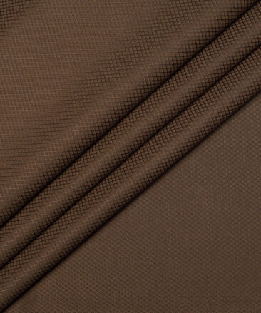 Don & Julio  Structured Terry Rayon Unstitched Suiting Fabric (Coffee Brown)