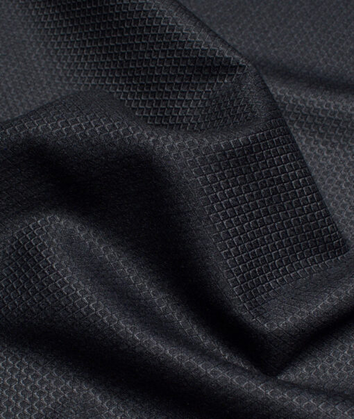 Don & Julio  Structured Terry Rayon Unstitched Suiting Fabric (Charcoal Grey)