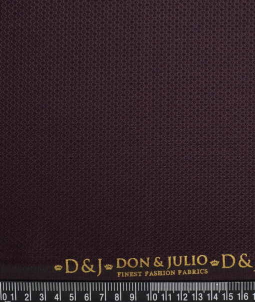 Don & Julio  Structured Terry Rayon Unstitched Suiting Fabric (Dark Wine)
