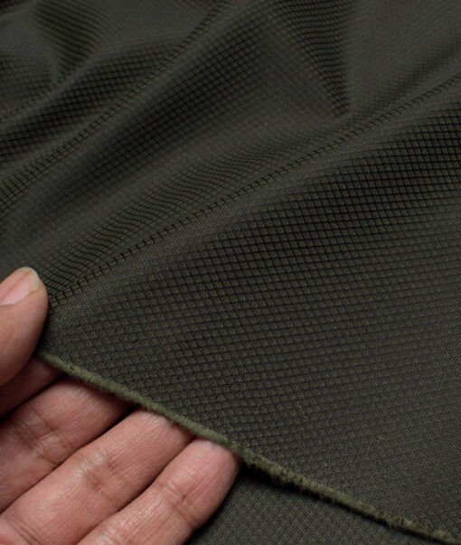 Don & Julio  Structured Terry Rayon Unstitched Suiting Fabric (Lunar Green)