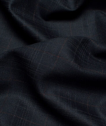 Don & Julio  Checks Terry Rayon Unstitched Suiting Fabric (Dark Greenish Grey)