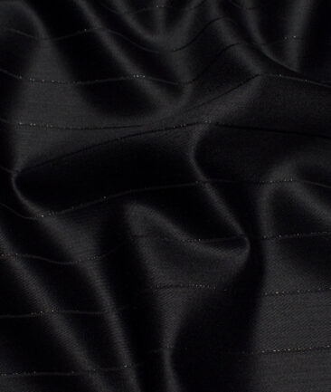Don & Julio  Striped Terry Rayon Unstitched Suiting Fabric (Black)