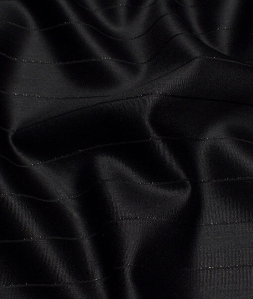 Don & Julio  Striped Terry Rayon Unstitched Suiting Fabric (Black)