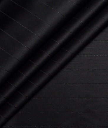 Don & Julio  Striped Terry Rayon Unstitched Suiting Fabric (Black)