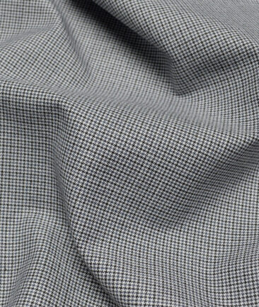 Don & Julio  Self Design Terry Rayon Unstitched Stretchable Suiting Fabric (White & Grey)