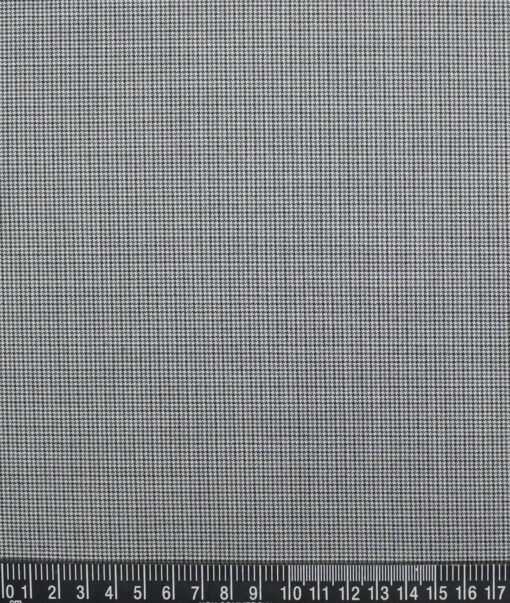 Don & Julio  Self Design Terry Rayon Unstitched Stretchable Suiting Fabric (White & Grey)