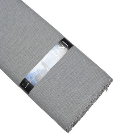 Don & Julio  Self Design Terry Rayon Unstitched Stretchable Suiting Fabric (White & Grey)