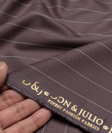 Don & Julio  Striped Terry Rayon Unstitched Suiting Fabric (Dusky Purple)