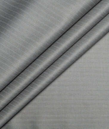 Don & Julio  Striped Terry Rayon Unstitched Suiting Fabric (Grey)