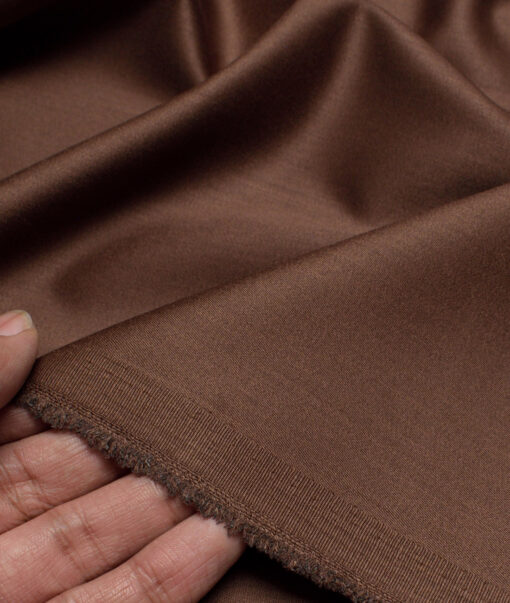 Italian Channel  Solids Terry Rayon Unstitched Suiting Fabric (Copper Brown)