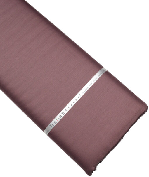 Italian Channel  Solids Terry Rayon Unstitched Suiting Fabric (Dark Mauve)
