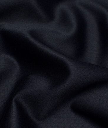 Italian Channel  Solids Terry Rayon Unstitched Suiting Fabric (Deep Navy Blue)