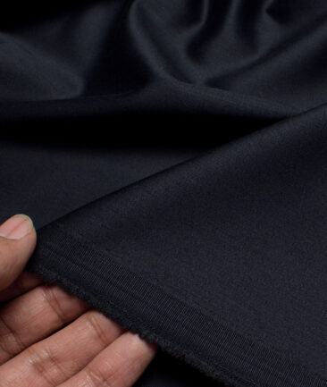 Italian Channel  Solids Terry Rayon Unstitched Suiting Fabric (Deep Navy Blue)