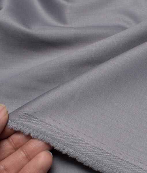 Italian Channel  Solids Terry Rayon Unstitched Suiting Fabric (Medium Grey)