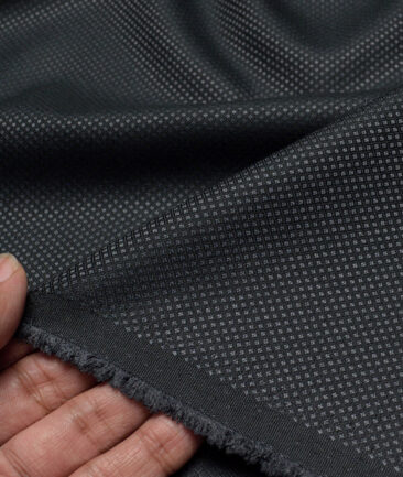 Italian Channel  Structured Terry Rayon Unstitched Suiting Fabric (Blackish Grey)