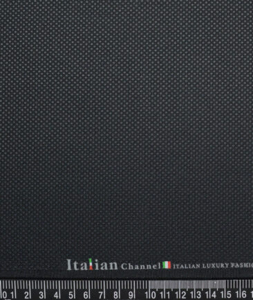 Italian Channel  Structured Terry Rayon Unstitched Suiting Fabric (Blackish Grey)