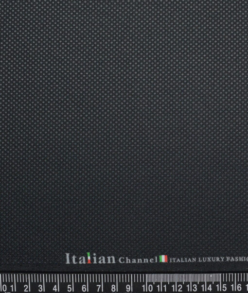 Italian Channel  Structured Terry Rayon Unstitched Suiting Fabric (Blackish Grey)