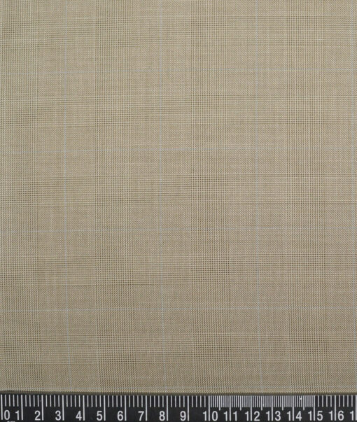 Italian Channel  Checks Terry Rayon Unstitched Suiting Fabric (Light Brown)