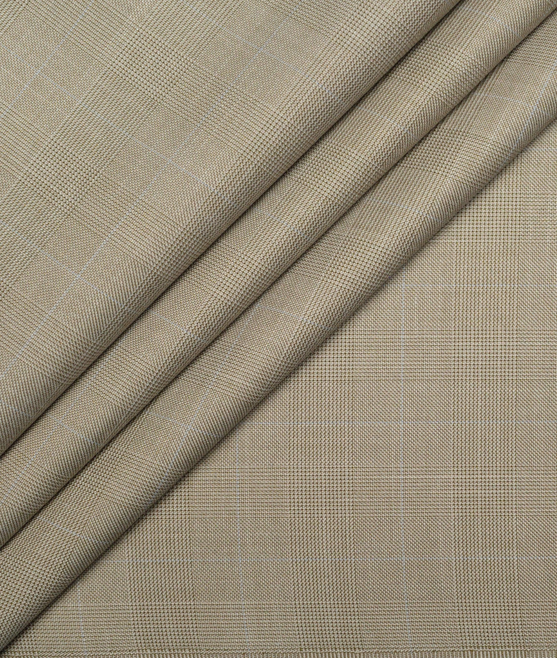 Italian Channel Checks Terry Rayon Unstitched Suiting Fabric (Light Brown) Italian Channel Checks Terry Rayon Unstitched Suiting Fabric (Light Brown)