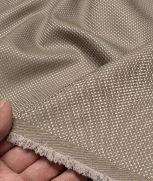 Italian Channel  Structured Terry Rayon Unstitched Suiting Fabric (Light Brown)