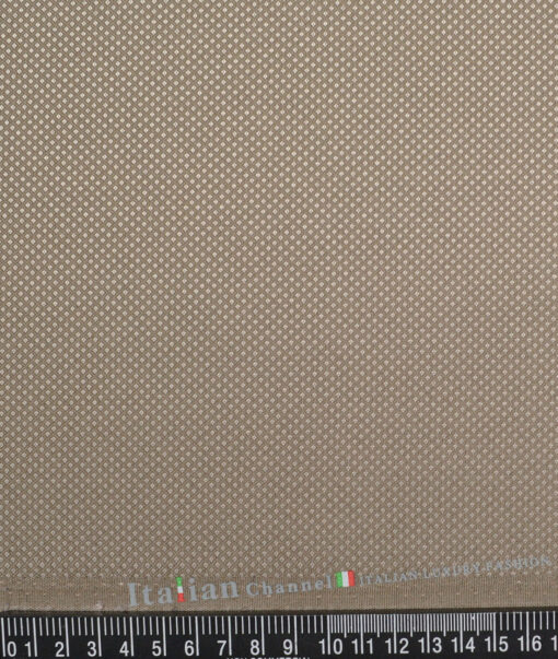 Italian Channel  Structured Terry Rayon Unstitched Suiting Fabric (Light Brown)