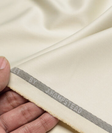 J.hampstead  Solids Terry Rayon Unstitched Suiting Fabric (Cream)