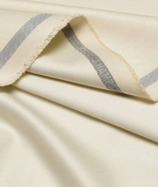 J.hampstead  Solids Terry Rayon Unstitched Suiting Fabric (Cream)