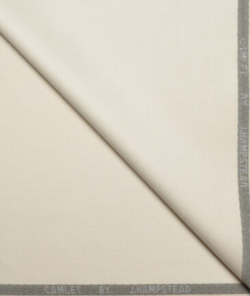 J.hampstead  Solids Terry Rayon Unstitched Suiting Fabric (Cream)