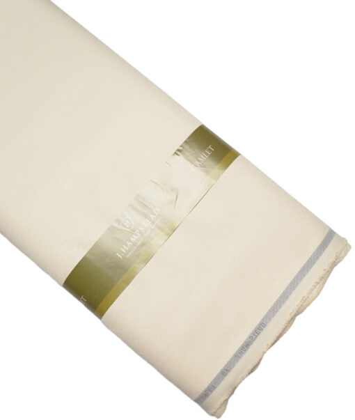 J.hampstead  Solids Terry Rayon Unstitched Suiting Fabric (Cream)