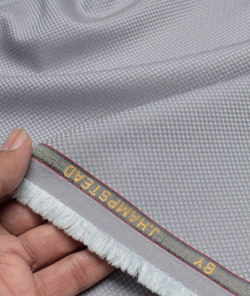 J.hampstead  Structured Terry Rayon Unstitched Suiting Fabric (Silver Grey)
