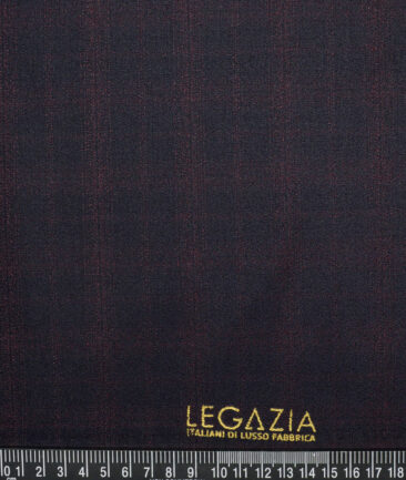 Legazia  Checks Terry Rayon Unstitched Suiting Fabric (Dark Blue)
