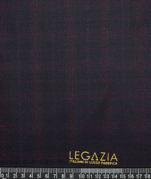 Legazia  Checks Terry Rayon Unstitched Suiting Fabric (Dark Blue)