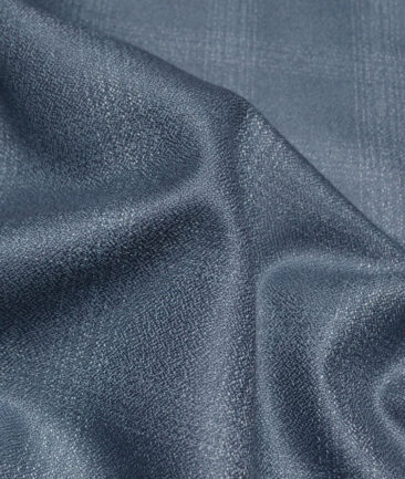 Legazia  Checks Terry Rayon Unstitched Suiting Fabric (Wild Blue)