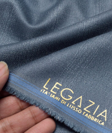 Legazia  Checks Terry Rayon Unstitched Suiting Fabric (Wild Blue)