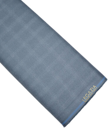 Legazia  Checks Terry Rayon Unstitched Suiting Fabric (Wild Blue)