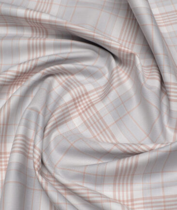 Tessitura Monti  Giza Cotton Checks Shirting Fabric (Light Grey)