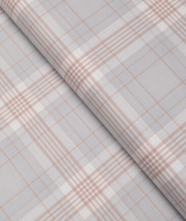 Tessitura Monti  Giza Cotton Checks Shirting Fabric (Light Grey)