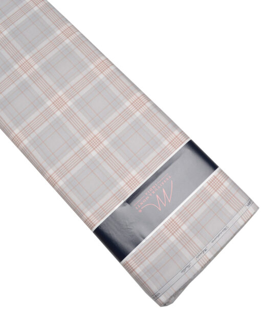 Tessitura Monti  Giza Cotton Checks Shirting Fabric (Light Grey)