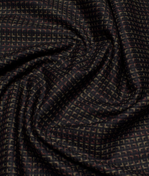 Tessitura Monti  Giza Cotton Checks Shirting Fabric (Black)
