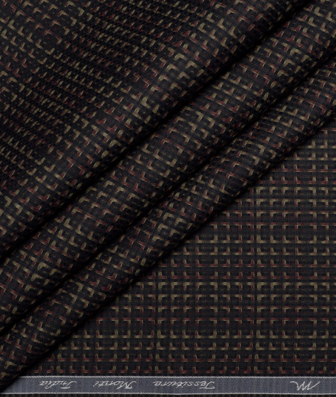 Tessitura Monti Giza Cotton Checks Shirting Fabric (Black) Tessitura Monti Giza Cotton Checks Shirting Fabric (Black)
