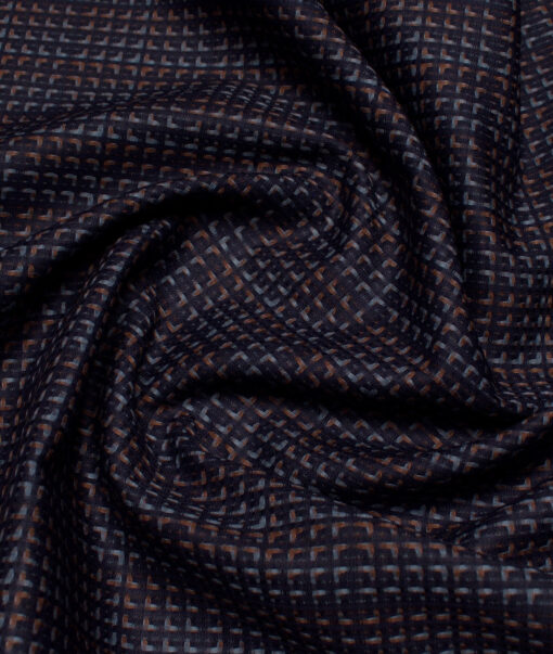 Tessitura Monti  Giza Cotton Checks Shirting Fabric (Dark Blue)